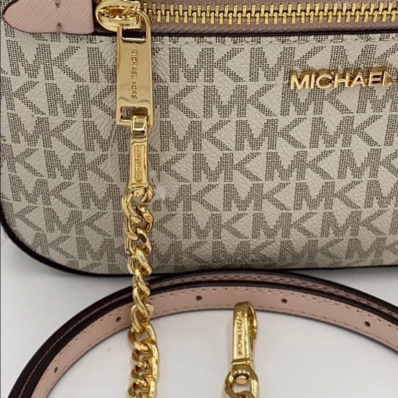 MICHAEL KORS LG EW ZP CHAIN XBODY POWDER BLUSH MLT - Picture 13 of 16